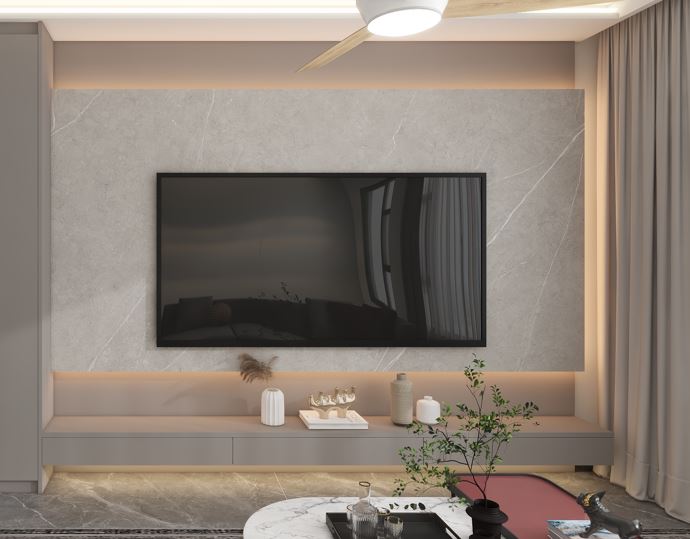 Living Suspended Tv Console & Feature Wall  (7 feet)