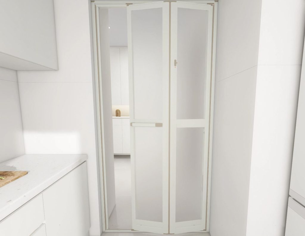 Kitchen Entrance Aluminium Frame Folding Door (4 feet)
