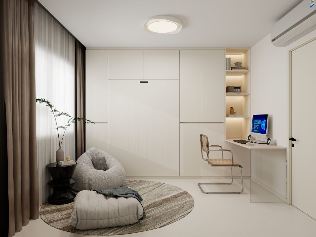 Bedroom 2 Space Saving Beds with Casement Wardrobe  (10.5  feet)