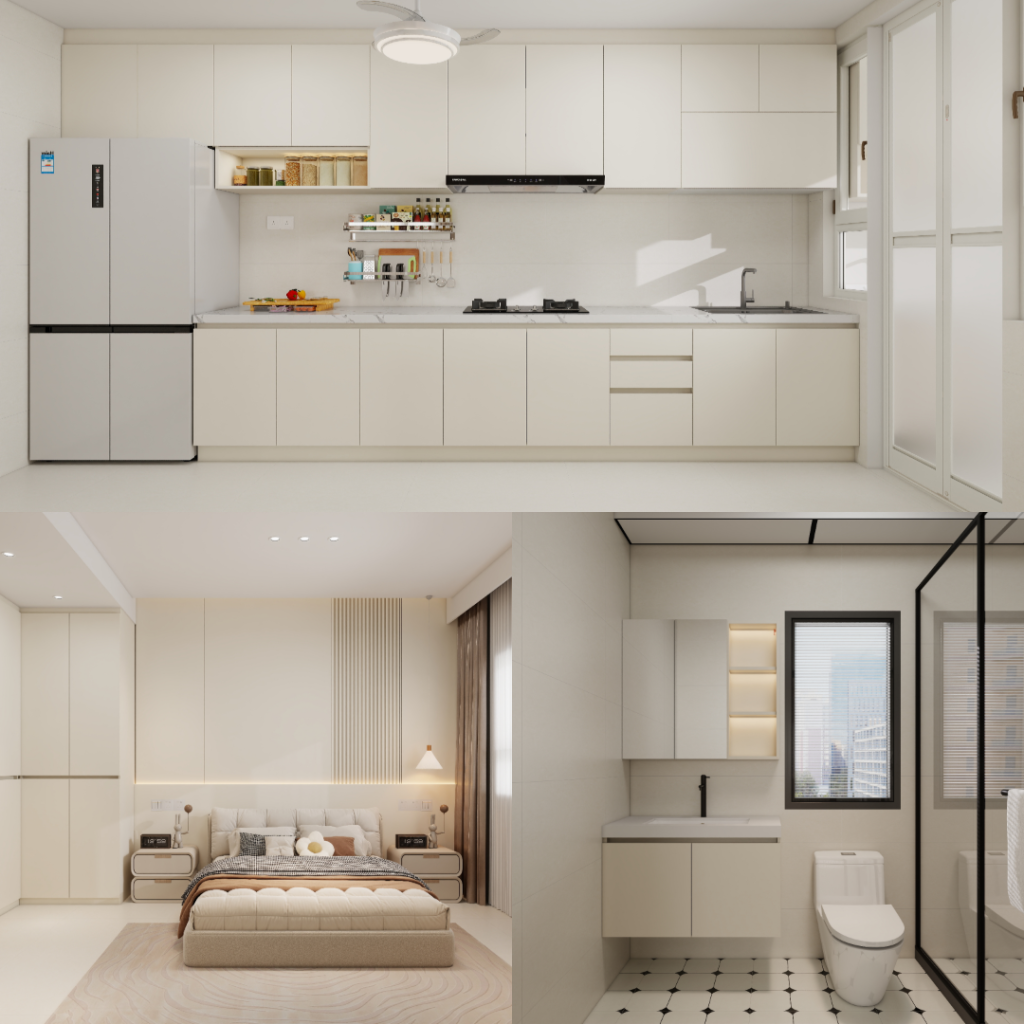 Tengah Parc Residences 5-Room  Design A (Kitchen, Master Bedroom, and Bathroom Cabinets)