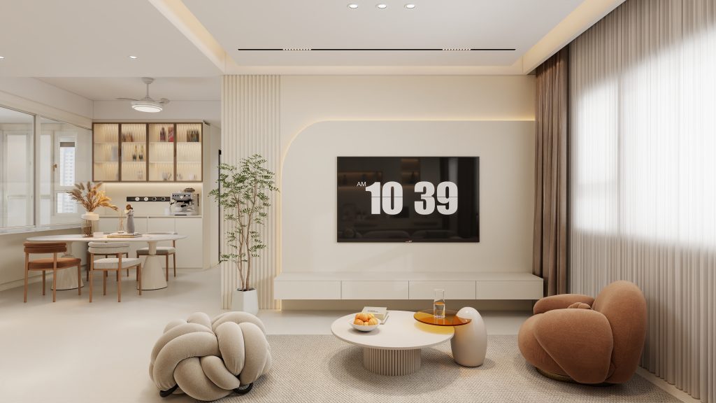 Living Suspended Tv Console & Tv Feature Wall (11 feet)