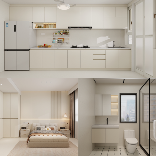Tengah Parc Residences 5-Room  Design A (Kitchen, Master Bedroom, and Bathroom Cabinets)