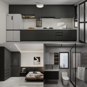 Tengah Parc Residences 5-Room Design C (Kitchen, Master Bedroom, and Bathroom Cabinets)