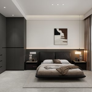Master Bedroom Bedhead with LED light & Feature wall (42 sqft)