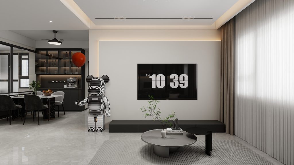 Living Suspended Tv Console & Tv Feature Wall (10 feet)