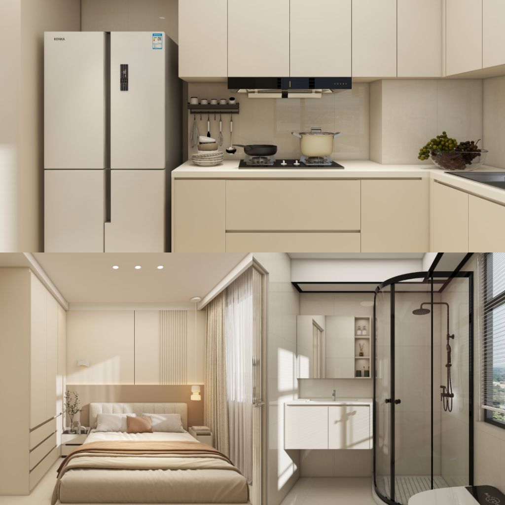 Tengah Parc Residences 2-Room  Design A (Kitchen, Master Bedroom, and Bathroom Cabinets)