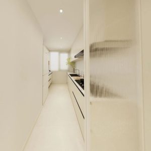 Kitchen Entrance Aluminium Frame Sliding Glass Door (4.5 feet)