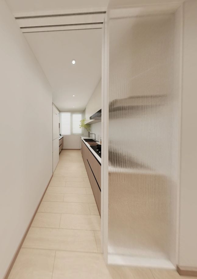Kitchen Entrance Aluminium Frame Sliding Glass Door (4.5 feet)