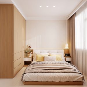 Master Bedroom Bedhead with LED light & Feature wall (69 sqft)