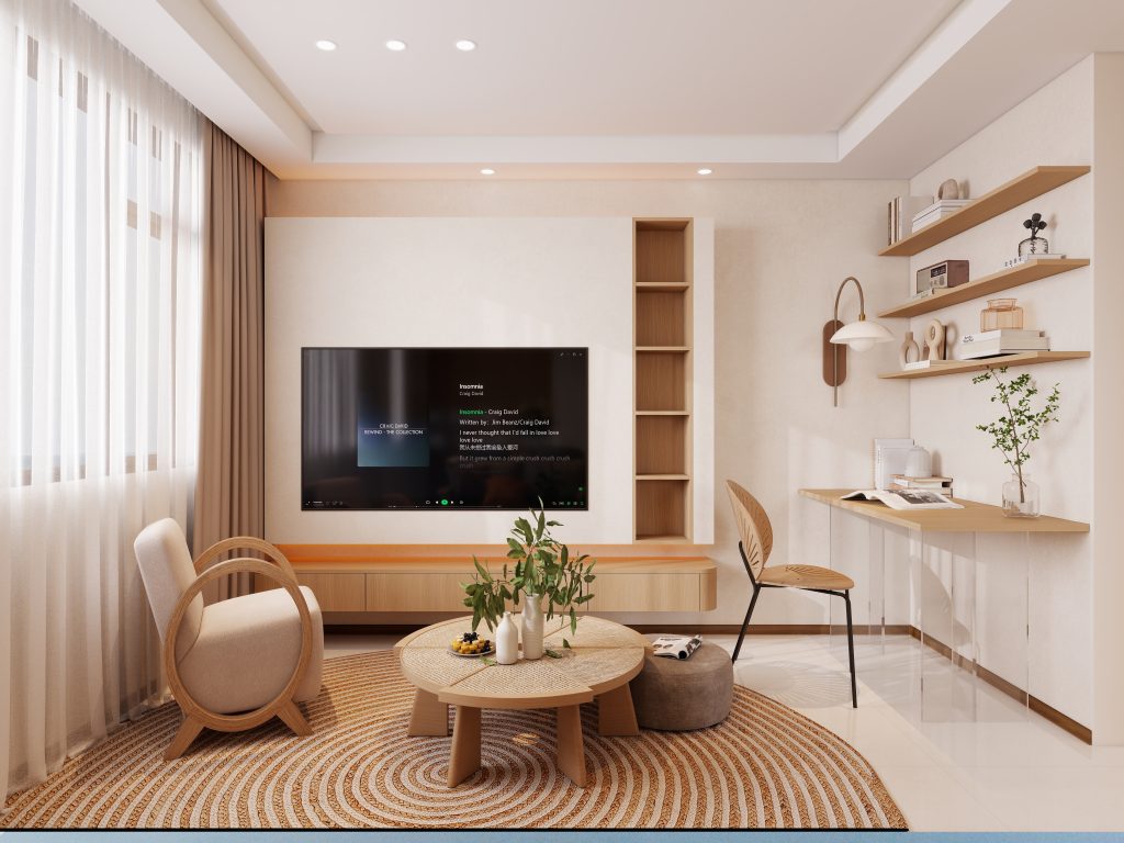Living Suspended Tv Console & Feature Wall  (99 feet)