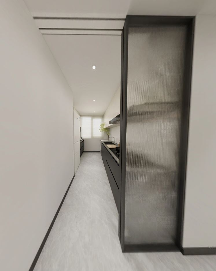 Kitchen Entrance Aluminium Frame Sliding Glass Door (4.5 feet)