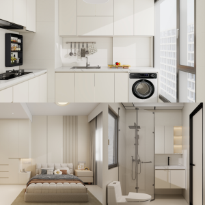 Tengah Parc Residences 3-Room Design A (Kitchen, Master Bedroom, and Bathroom Cabinets)