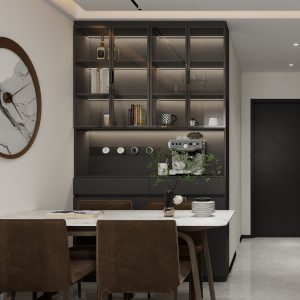 Dining Full Height Storage & Display cabinet with glass door  (5 feet)