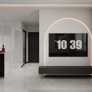 Living Suspended Tv Console & Feature Wall  (6.5 feet)