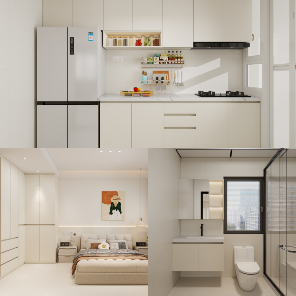 Tengah Parc Residences 4-Room  Design A (Kitchen, Master Bedroom, and Bathroom Cabinets)