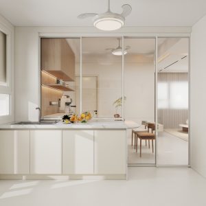 Kitchen Island Aluminium Frame Folding Window and Door (9 feet)