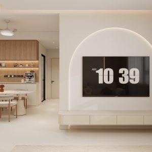 Living Suspended Tv Console & Tv Feature Wall (7.5 feet)