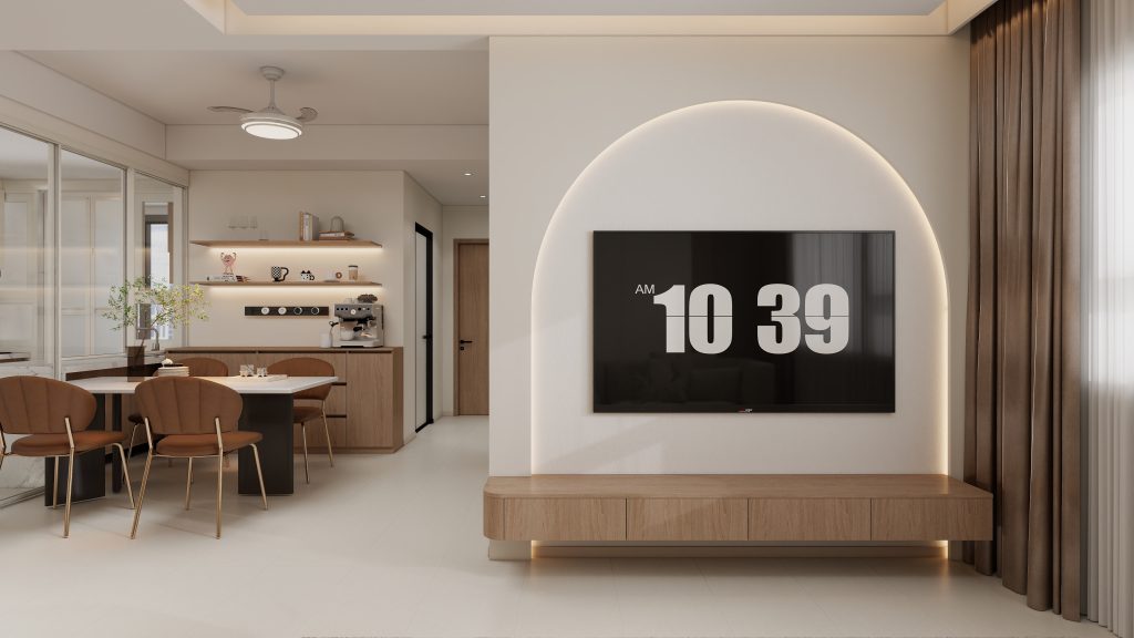 Living Suspended Tv Console & Tv Feature Wall (7.5 feet)