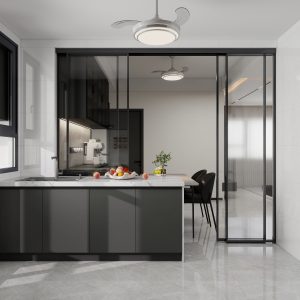 Kitchen Island Aluminium Frame Folding Window and Door (9 feet)