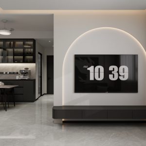 Living Suspended Tv Console & Tv Feature Wall (7.5 feet)