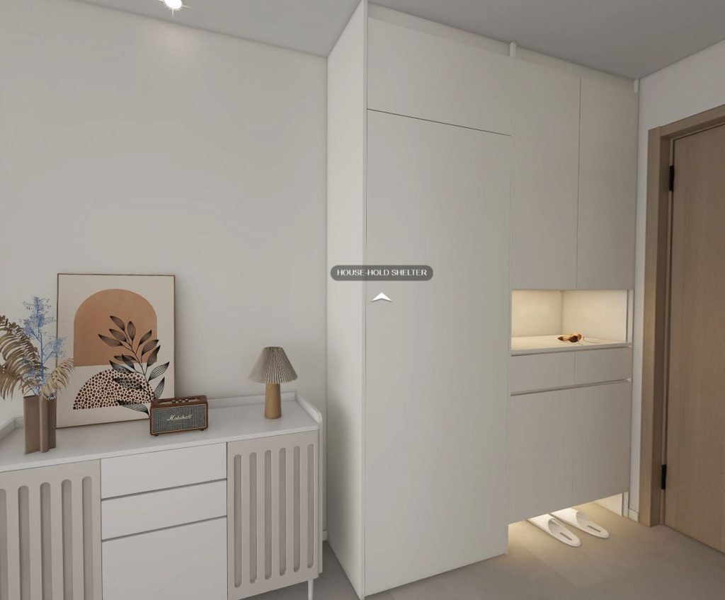 Foyer Full Height Shoes Cabinet and Bomb Shelver Door (6 feet)