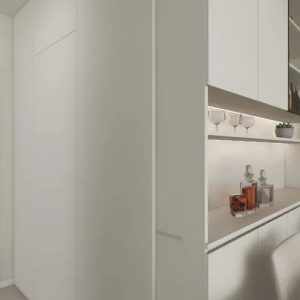 Feature wall tic-tac door in laminated finishing