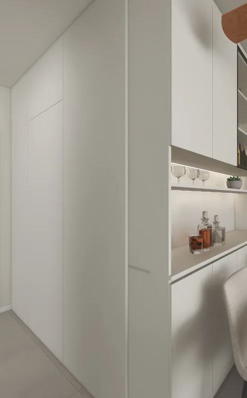 Feature wall tic-tac door in laminated finishing