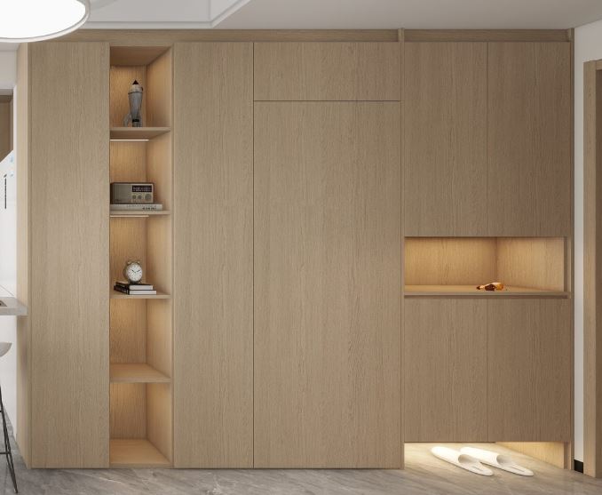 Foyer Full Height Shoes Cabinet and Bomb Shelter Door (10 feet)