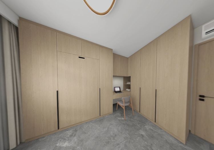 Bedroom 2 Space Saving Beds with Casement Wardrobe with Open Shelves (15.5 feet)