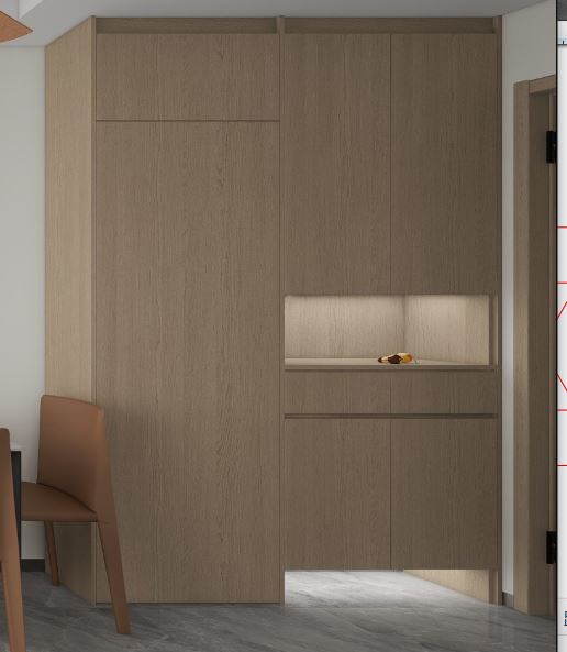 Foyer Full Height Shoes Cabinet and Bomb Shelver Door (6 feet)
