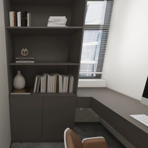 Bedroom 1 Full Height Cabinet with liminate with Study Table with Bookshelf (12 feet)