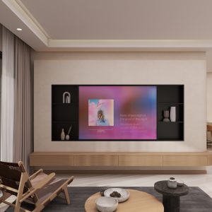Living Suspended Tv Console & Tv Feature Wall & Full height storage & display cabinet  (7.5 feet)