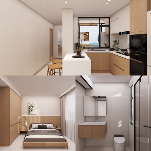 Tampines Green Jade 5-Room  Design B (Kitchen, Master Bedroom, and Bathroom Cabinets)