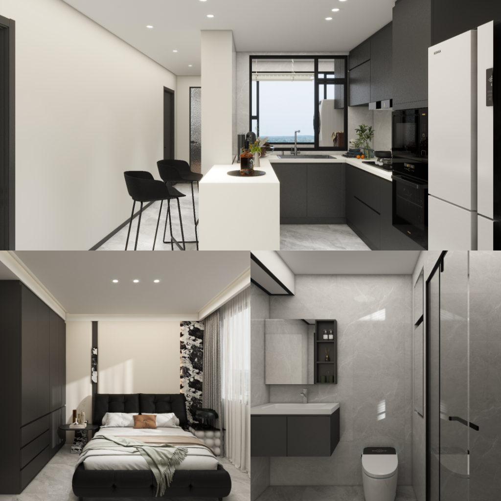 Tampines Green Jade 5-Room  Design C (Kitchen, Master Bedroom, and Bathroom Cabinets)