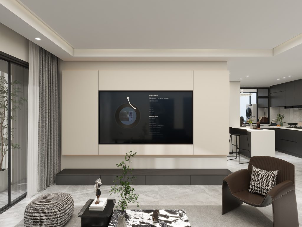 Living Suspended Tv Console & Tv Feature Wall (10.5 feet)