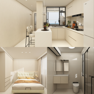 Tampines Green Jade 4-Room Design A (Kitchen, Master Bedroom, and Bathroom Cabinets)