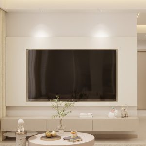 Living Suspended Tv Console & Tv Feature Wall (8 feet)