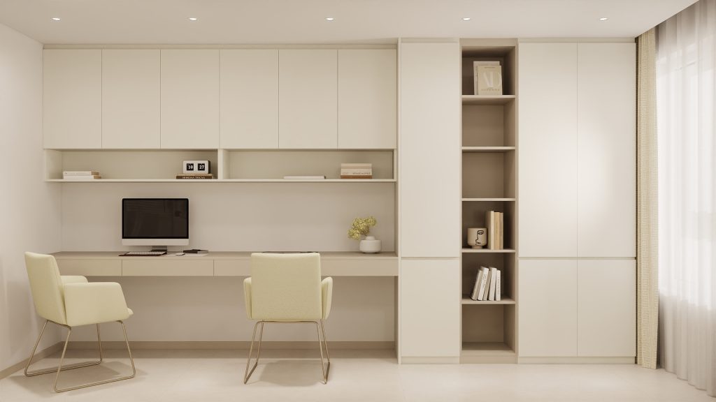 Studying Room full height Cabinet & Top hung Cabinet with Study table  (15 feet)