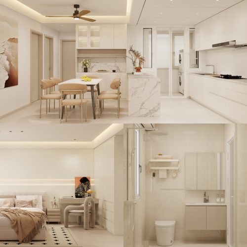 Woodlands Urban Ville 5-Room  Design A (Kitchen, Master Bedroom, and Bathroom Cabinets)
