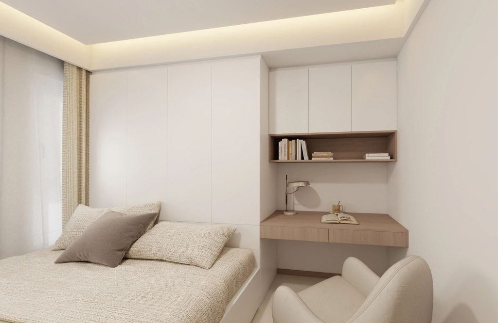 Bedroom 1 Tatami Platform Bed with Storage with Study Table (17.5 feet)