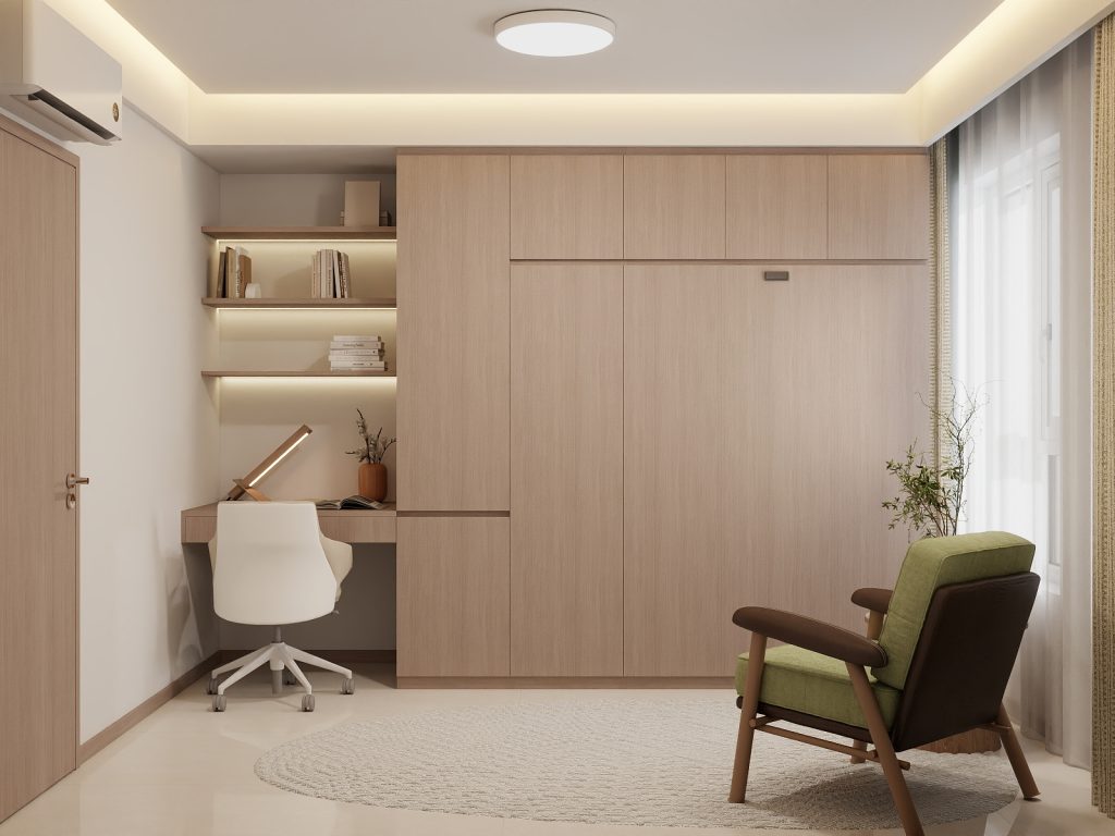 Bedroom 2 Space Saving Beds with Casement Wardrobe  (10.5  feet)