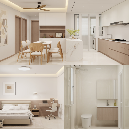 Woodlands Urban Ville 5-Room  Design B (Kitchen, Master Bedroom, and Bathroom Cabinets)