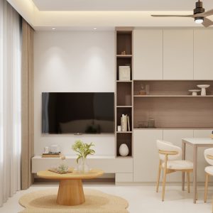 Living Suspended Tv Console & Display cabinet (4.5 feet)