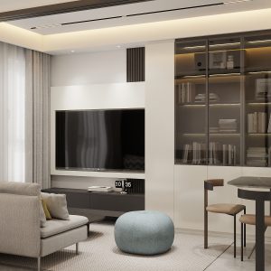 Living Suspended Tv Console & Feature Wall  (4.5 feet)