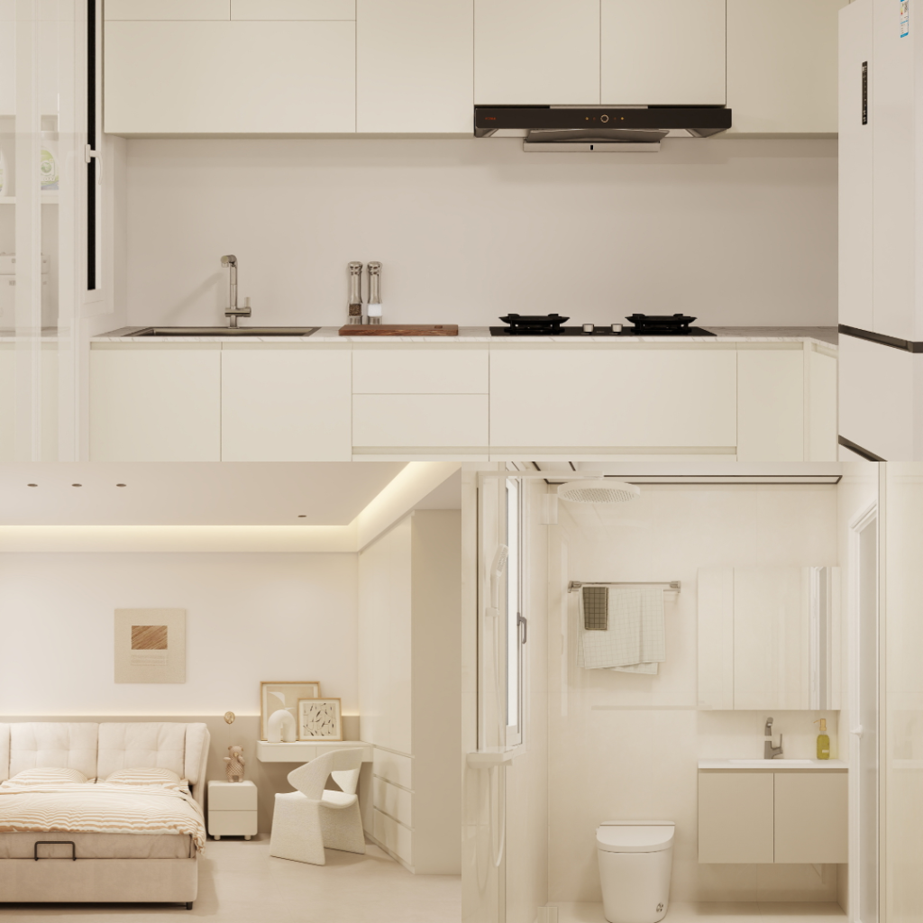Woodlands Urban Ville 4-Room  Design A (Kitchen, Master Bedroom, and Bathroom Cabinets)