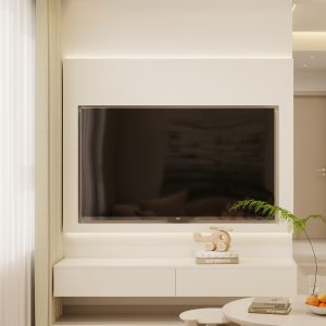 Living Suspended Tv Console & Tv Feature Wall (7.5 feet)