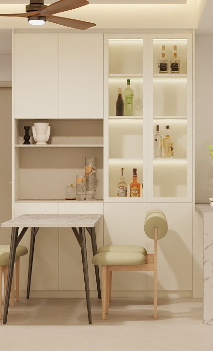 Dining Full Height Storage & Display cabinet  (5.5 feet)