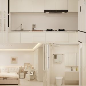 Woodlands Urban Ville 4-Room Design A (Kitchen, Master Bedroom, and Bathroom Cabinets)