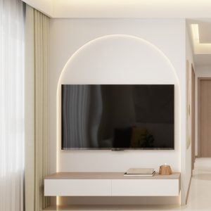Living Suspended Tv Console & Tv Feature Wall (7.5 feet)