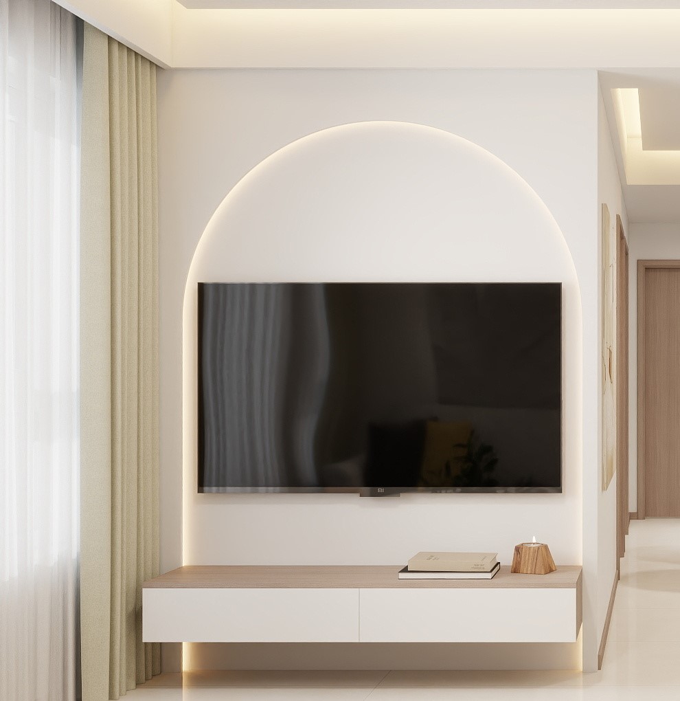 Living Suspended Tv Console & Tv Feature Wall (7.5 feet)